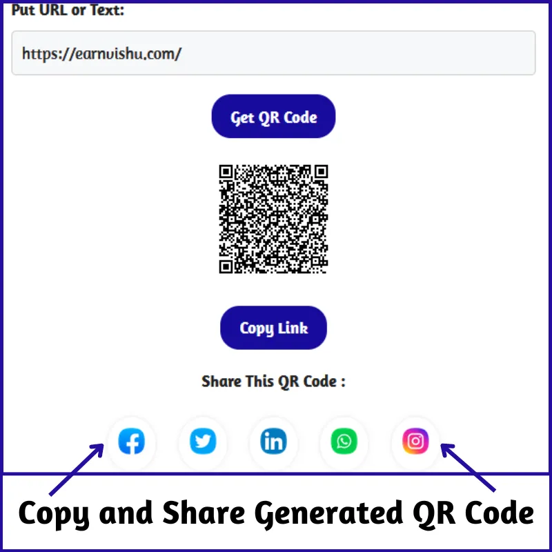Earnvishu.com Free QR Code Generator